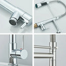 Chrome and black dual spout brass kitchen sink faucet