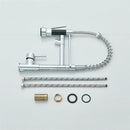 Chrome and black dual spout brass kitchen sink faucet