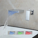 Chrome & black led waterfall bathtub faucet bathroom wall mount