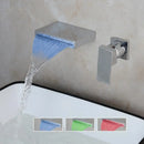 Chrome & black led waterfall bathtub faucet bathroom wall mount