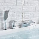 Chrome brass bathroom faucet waterfall bathtub tap with showerhead