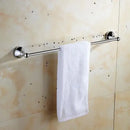 DecorBites™ Brass & Crystal Bathroom Set: Towel Rack, Bar, Paper Holder, Soap Dish