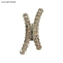 Chrome curvy crystal prism wall sconce for living room
