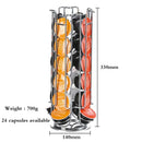 Chrome cylindrical coffee pod holder – kitchen capsule organizer