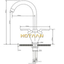 Chrome double handle kitchen sink mixer tap with swivel spout