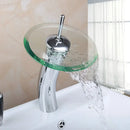 Chrome glass waterfall faucet bathroom sink mixer