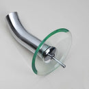 Chrome glass waterfall faucet bathroom sink mixer