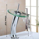 Chrome glass waterfall faucet bathroom sink mixer