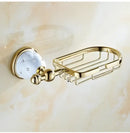 Chrome & gold ceramic bathroom hardware set
