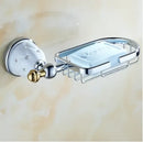Chrome & gold ceramic bathroom hardware set