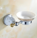 Chrome & gold ceramic bathroom hardware set