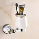 Chrome & gold ceramic bathroom hardware set