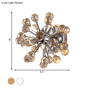 Chrome sputnik flushmount amber crystal ball ceiling light bedroom