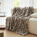 Chunky knitted tricolor jacquard blanket throw living room decor