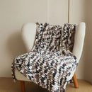 Chunky knitted tricolor jacquard blanket throw living room decor