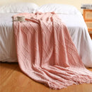 Chunky ribbed neutral & mustard knitted sofa blanket living room comfort