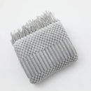 Chunky ribbed neutral & mustard knitted sofa blanket living room comfort