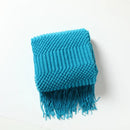 Chunky ribbed neutral & mustard knitted sofa blanket living room comfort
