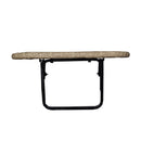 Tan Wicker Foldable Patio Balcony Table with Adjustable Clamps