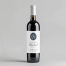 Circle Monogram Wedding Wine Label