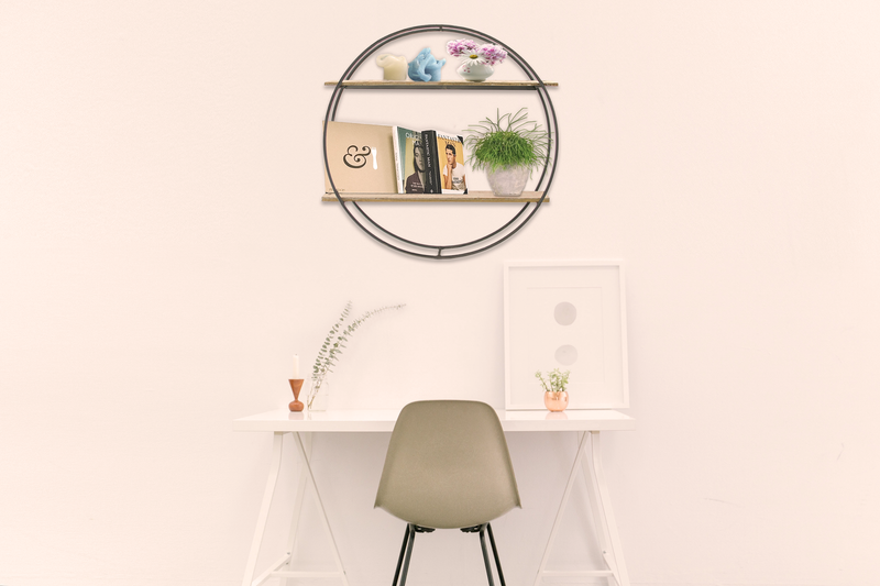 Circular Floating Shelf Double Tiered