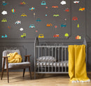 City Transportation Vehicles - Fabric Nursery Wall Art Decals