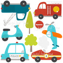 City Transportation Vehicles - Fabric Nursery Wall Art Decals