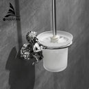 Classic angel brass toilet brush and holder for bathroom