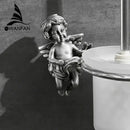 Classic angel brass toilet brush and holder for bathroom