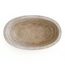 Classic Beige Travertine Oval Bathtub - 70"x35"x20" - Honed (Partially Filled)