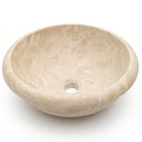 Classic Beige Travertine Round Drop-in Sink - 16x16x6" - Honed and Filled