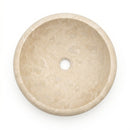 Classic Beige Travertine Round Drop-in Sink - 16x16x6" - Honed and Filled