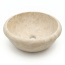 Classic Beige Travertine Round Drop-in Sink - 16x16x6" - Honed and Filled