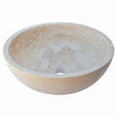 Classic Beige Travertine Round Vessel Sink - 18x18x6" - Honed and Filled