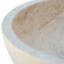 Classic Beige Travertine Round Vessel Sink - 18x18x6" - Honed and Filled
