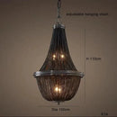 Classic black aluminum chain pendant lights dining room chandelier