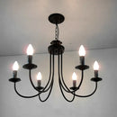 Classic black curved arm chandelier dining room candle light fixture