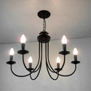 Classic black curved arm chandelier dining room candle light fixture
