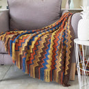 Classic black & white houndstooth throw blanket – living room fringed scarf