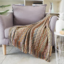 Classic black & white houndstooth throw blanket – living room fringed scarf