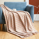 Classic black & white houndstooth throw blanket – living room fringed scarf