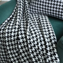 Classic black & white houndstooth throw blanket – living room fringed scarf
