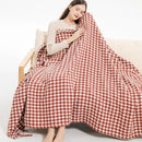 Classic black & white houndstooth throw blanket – living room fringed scarf