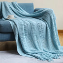 Classic black & white houndstooth throw blanket – living room fringed scarf