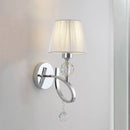 Classic chrome crystal drop wall lamp bedroom pleated sconce