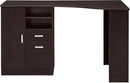 Classic Espresso Office Desk with Storage Shelves and Drawers