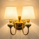 Classic gold cloth cover wall light bedroom fabric sconce