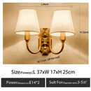 Classic gold cloth cover wall light bedroom fabric sconce