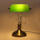 Classic green & white glass lampshade bank desk lamp for office