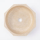 Classic Light Travertine Octagon Vessel Sink - 16x16x5" - Polished